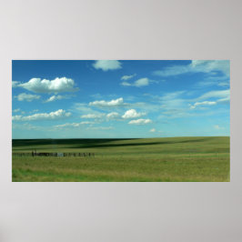 Green Field and Cloudy Blue Sky, Colorado Poster