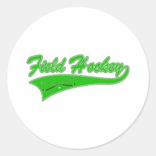 Green Field Hockey Runder Aufkleber