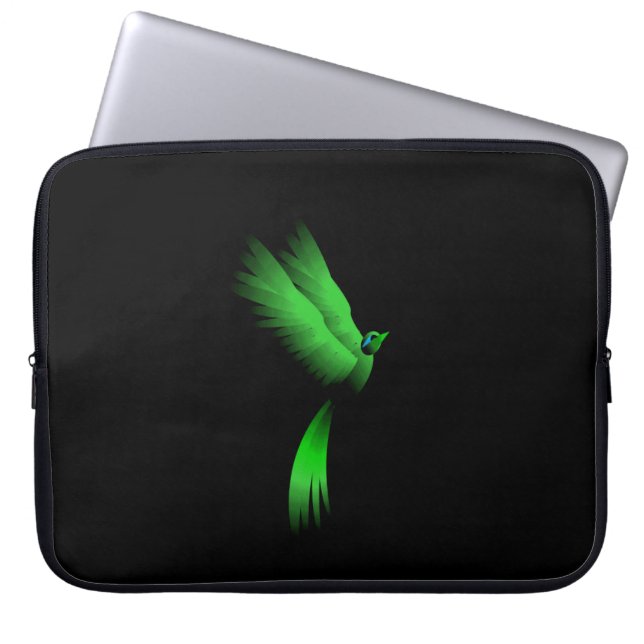 Green Fire Bird Laptopschutzhülle (Vorderseite)