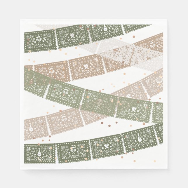 Green First Fiesta Geburtstagsparty Napkins Serviette (Vorderseite)