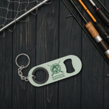 Green Fisherman Pole und Fische Personalisiert