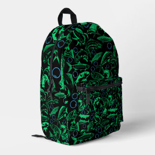 Green Fishing Muster 10.w Black BG Bedruckter Rucksack