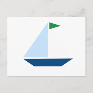 Green Flag Segelboot Postkarte