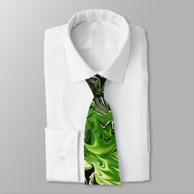 Green Flames Neck Tie Krawatte (Gebunden)