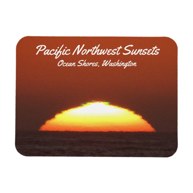 "Green Flash" bei Sonnenuntergang in Ocean Shoes,  Magnet (Horizontal)