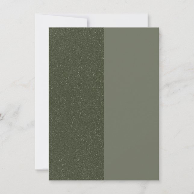 Green-Flat-Announcement-Karte mit zwei Tonen-Moos  Ankündigung (Vorderseite)