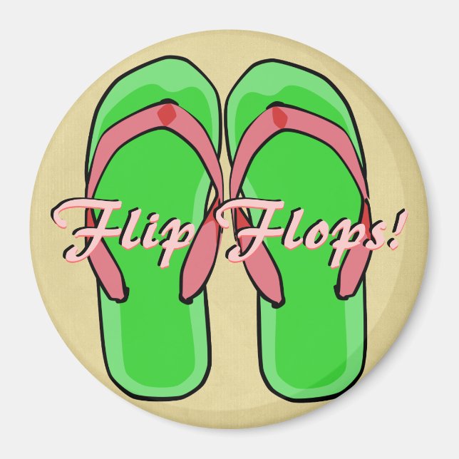 Green Flipflops Magnet (Vorne)