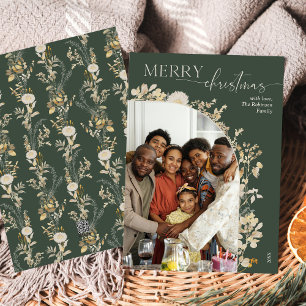 Green Floral 1 Foto Arch Frohe Weihnachtskarte Feiertagskarte