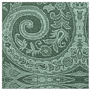 GREEN FLORAL BROCADE STOFF