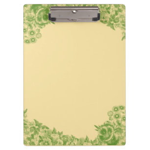 Green Floral Clipboard Klemmbrett