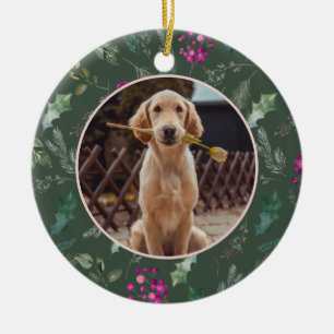 Green Floral First Christmas Ornament