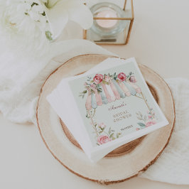 Green Floral French Brautparty Serviette