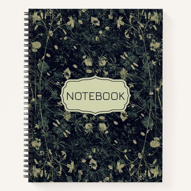 Green Floral Hübsch Notizbuch (Vorderseite)
