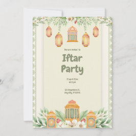 Green Floral Iftar Party Einladung