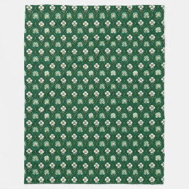 Green Floral Lattice Pattern Fleecedecke