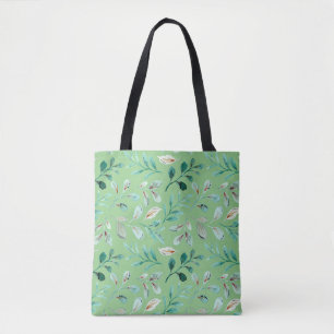 Green Floral Leaves Nature Tasche