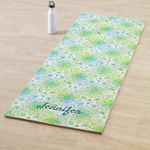 Green Floral Mandala Muster auf weißem Hintergrund