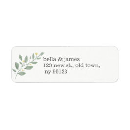 Green Floral Minimalistisch Return Address Label
