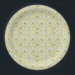Green floral pattern girlyclassic grandmillenial pappteller<br><div class="desc">Green floral pattern girly women  classic grandmillenial paper plates</div>