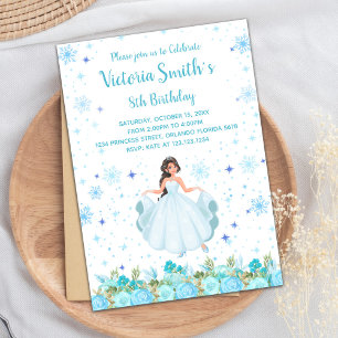 Green Floral Princess Invitations d'anniversaire