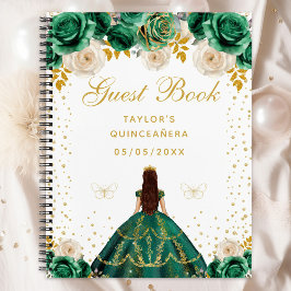 Green Floral Princess Quinceañera Notizbuch