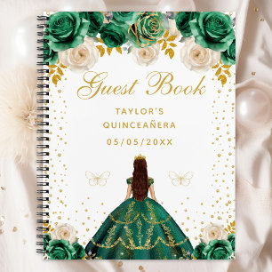 Green Floral Princess Quinceañera Notizbuch