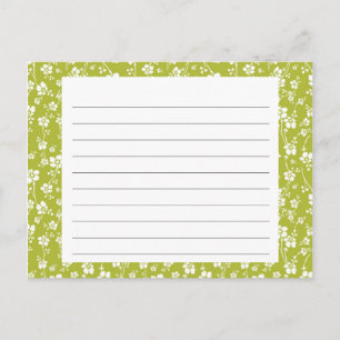Green Floral Rezept Card Postkarte