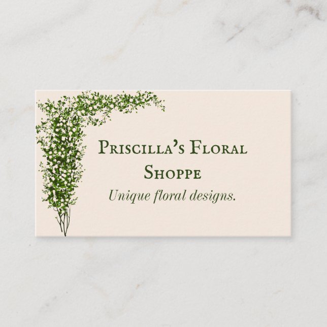 GREEN FLORAL SWAG BUSINESS CARD VISITENKARTE (Vorderseite)