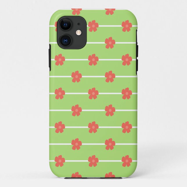 Green Floral Tiles Case-Mate iPhone Hülle (Rückseite)