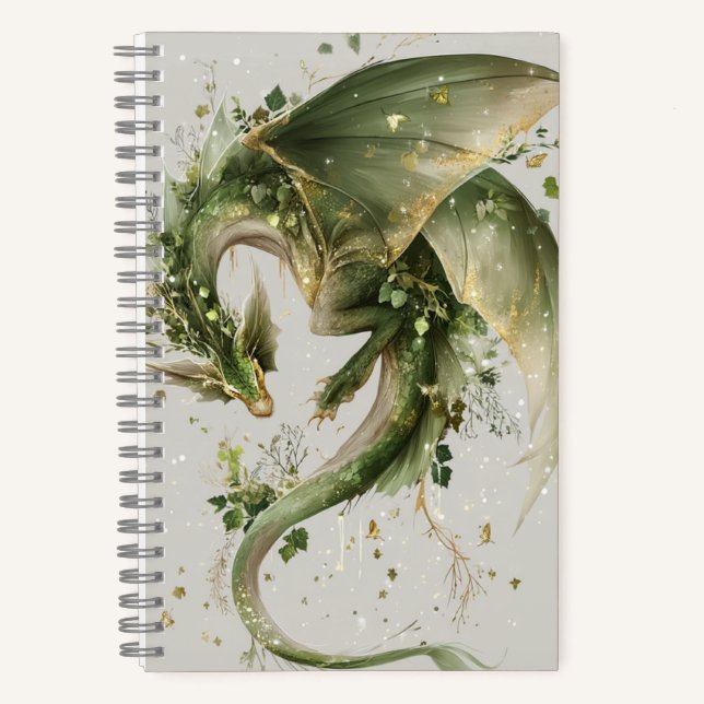 Green Floral Vine Wyvern/Dragon Journal (Recto)