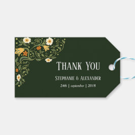 Green Floral Wedding Vielen Dank Geschenkanhänger