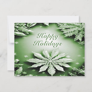 Green Floral Weihnachtsfeiertag Postkarte