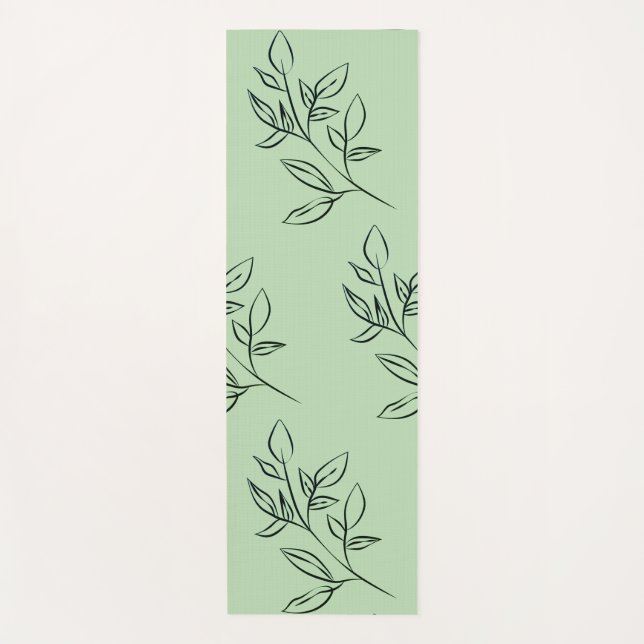 Green Floral Yoga Mat Yogamatte (Vorderseite)