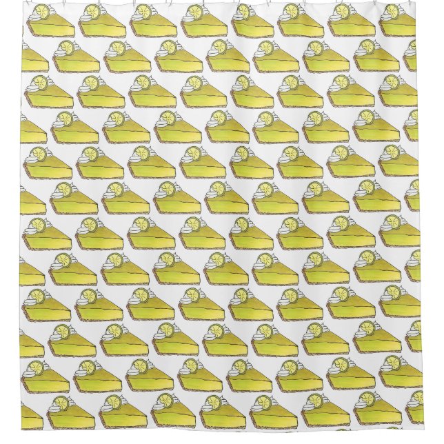 Green Florida Key Limon Pie Slice Feinschmecker Duschvorhang (Vorderseite)