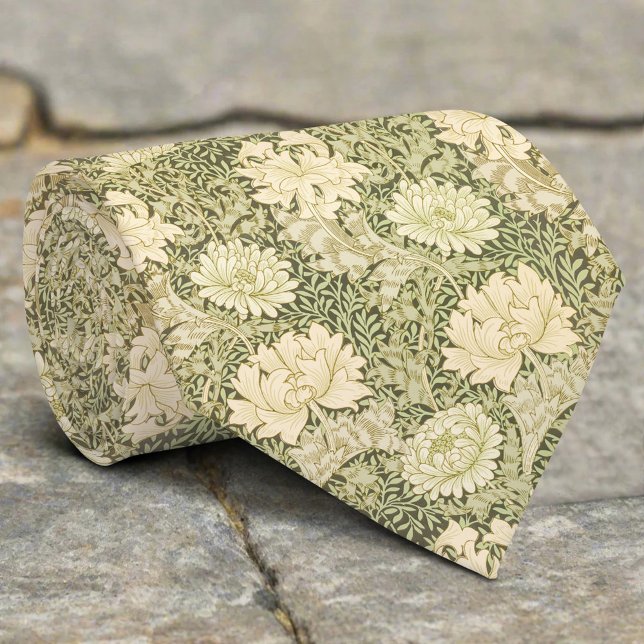 Green Flower Illustration Floral Christmas Pattern Krawatte (Von Creator hochgeladen)