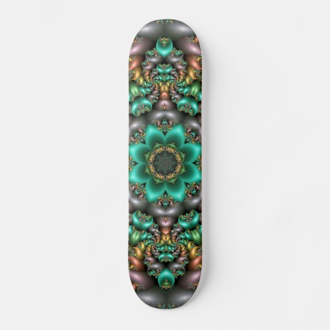 green flower mandala skateboard (Vorderseite)