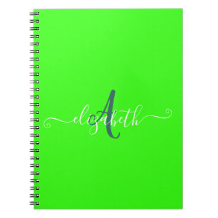 Green Fluorescent Neon Monogram Notizblock
