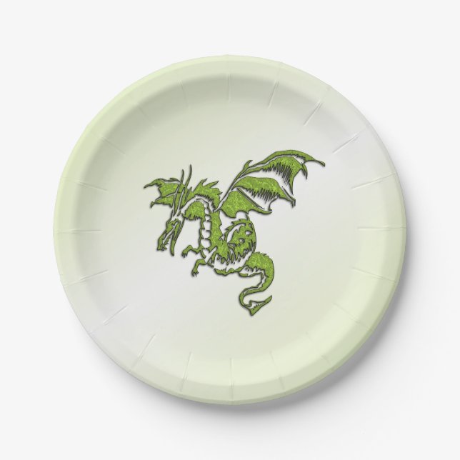 Green Flying Dragon Pappteller (Vorderseite)