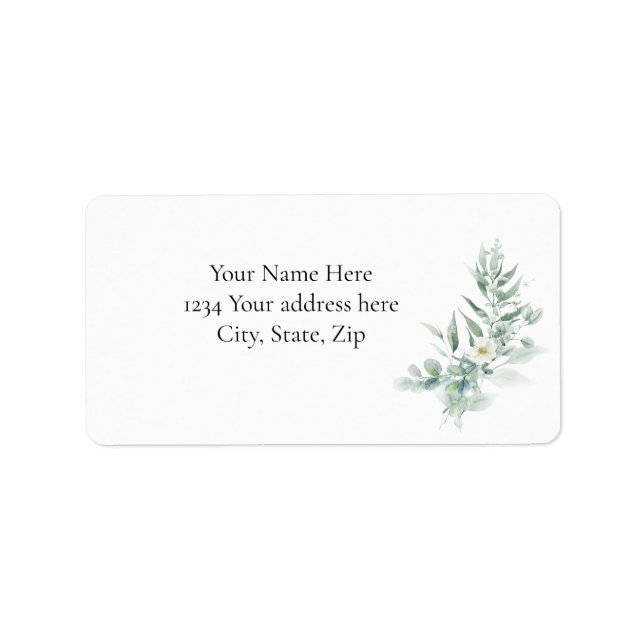 Green Foliage Address Label Adressaufkleber (Vorne)