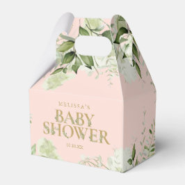 Green Foliage Blush Pink Gold Baby Dusche Geschenkschachtel