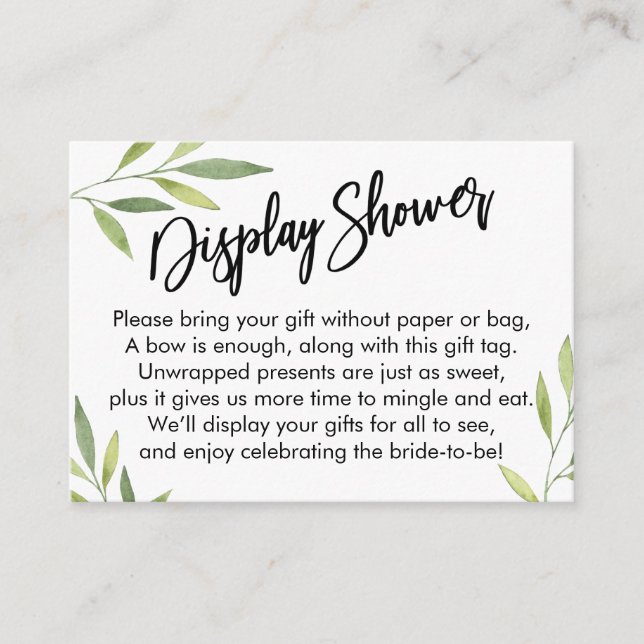 Green Foliage Display Brautparty Geschenkkarte Begleitkarte (Vorderseite)