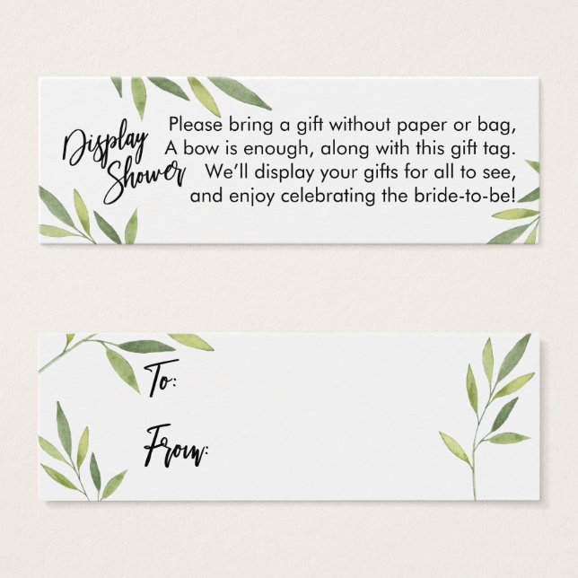 Green Foliage Display Brautparty Mini-Geschenkkart (Vorne & Hinten)