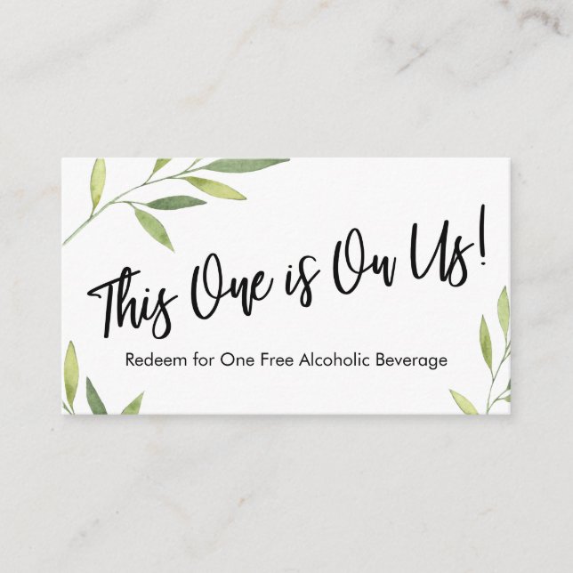 Green Foliage Drink Ticket Eintrittskarten Begleitkarte (Vorderseite)