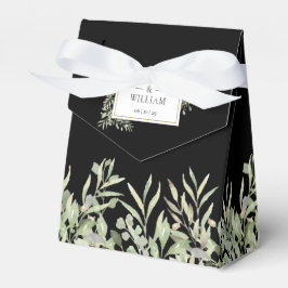 Green Foliage Elegante Black Gastgeschenk Hochzeit Geschenkschachtel