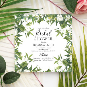 Green Foliage Feuille Invitation à la douche nupti