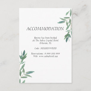 Green Foliage - Hochzeitskarte Begleitkarte