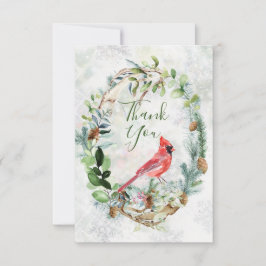 Green Foliage, Kardinal Bird Danke Karte