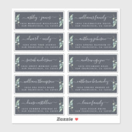 Green Foliage Mariage Étiquettes de adresse invité