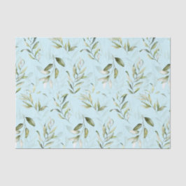 Green Foliage Pale Blue Baby Boy Dusche Seidenpapier