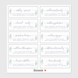 Green Foliage Wedding Guest Address Labels